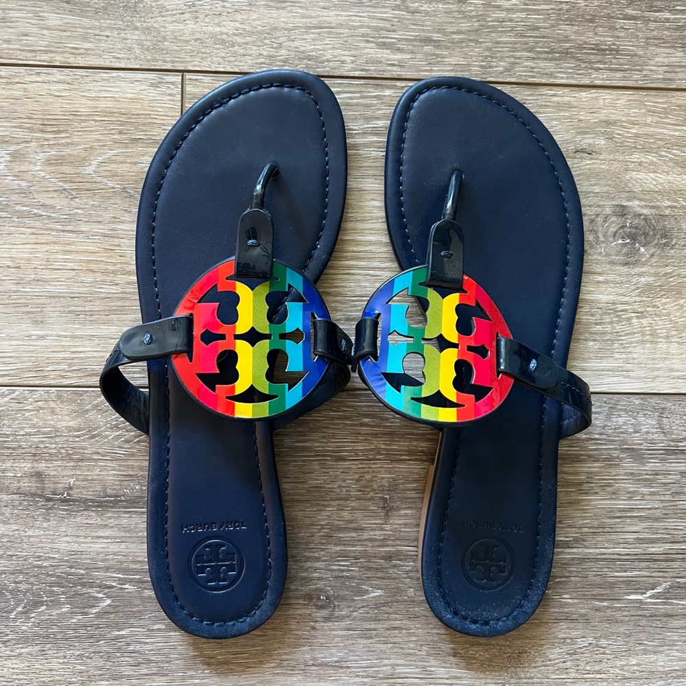 Tory Burch Miller Rainbow Leather Sandal